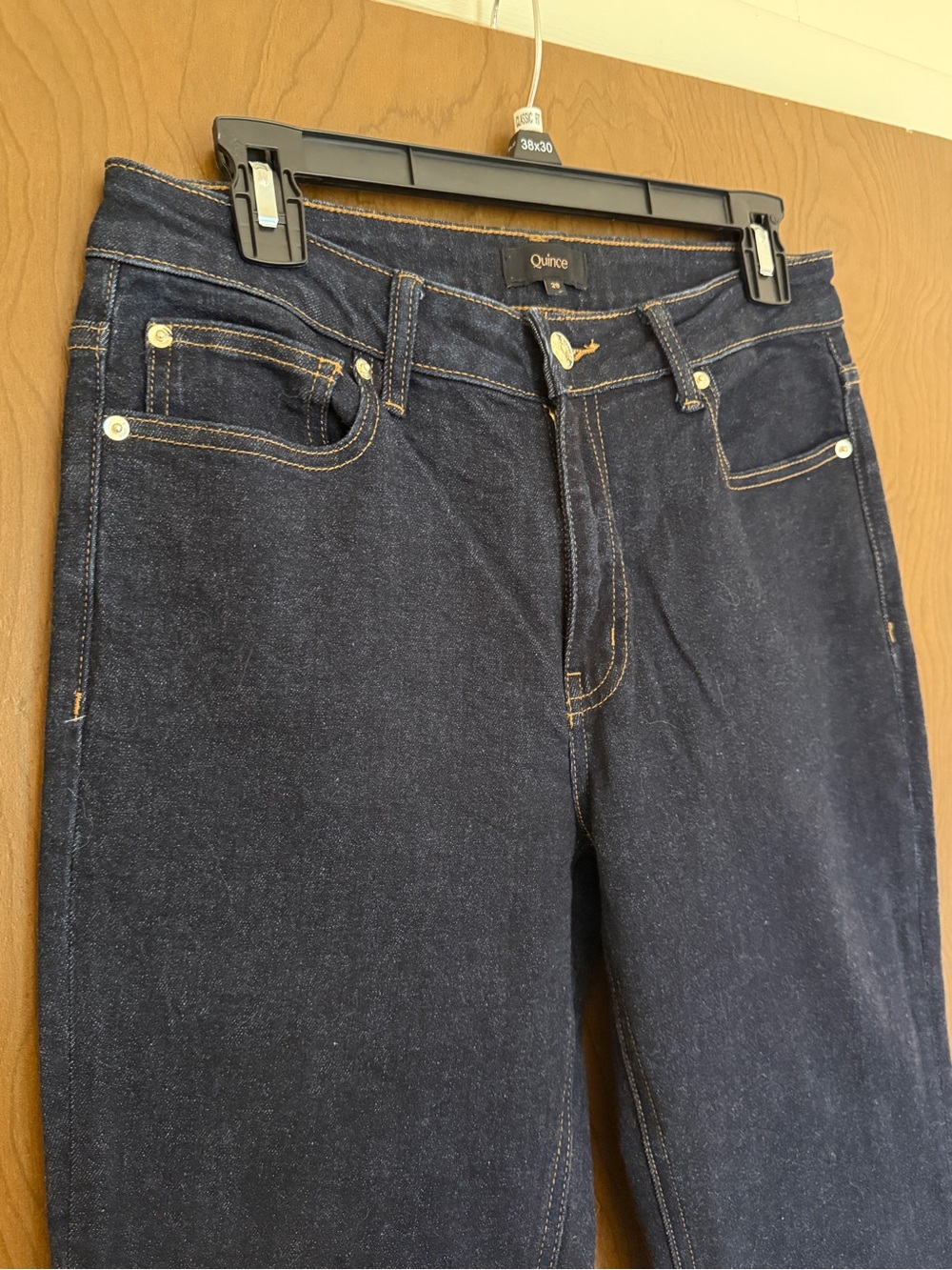 Quince Luna Stretch Flare Jeans in Deep Rinse Rinse Boho Indie Sleaze - Picture 4 of 5